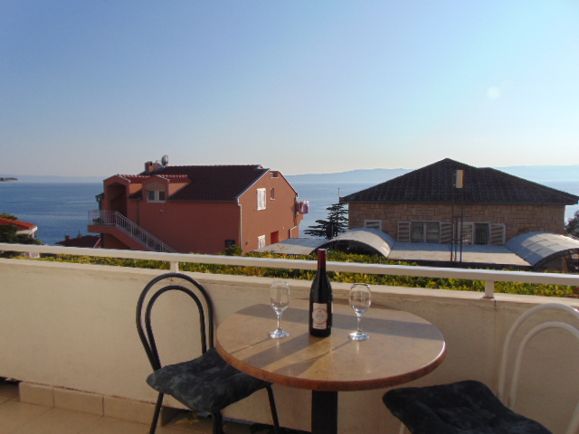 Apartments Lozo, Brela - balcony with sea view, Balkon mit Meerblick