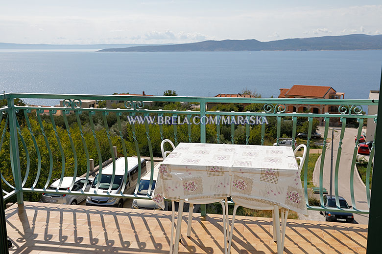 apartment Maraska, Brela - balcony with sea view