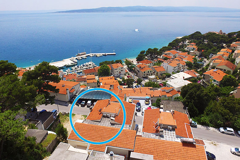 apartments Merita, Brela - aerial view