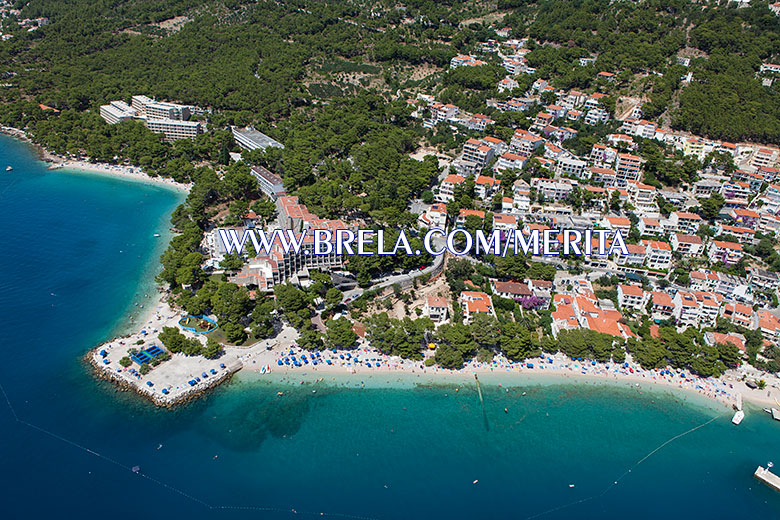 Aerial panoramic view of Brela Soline - Croatia
