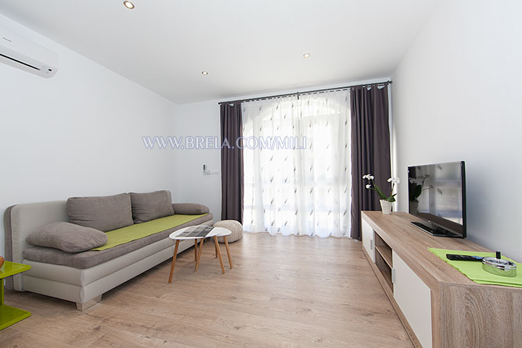 apartments Mili, Brela - living room