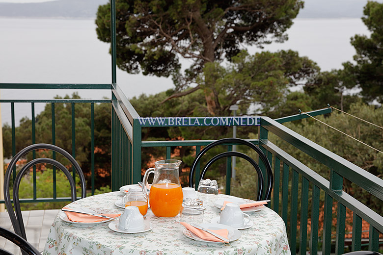 balcony with sea view - apartments Nede, Brela