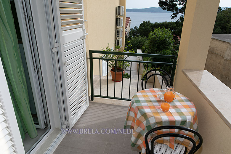 apartments Nede, Brela - balcony with sea view