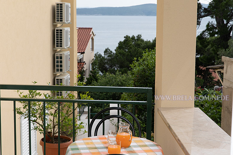 apartments Nede, Brela - balcony with sea view
