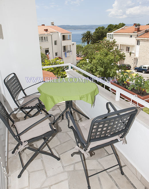 balcony with sea view,  apartment Villa Nevenka Brela