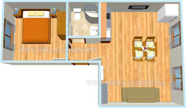apartments Nona, Brela Soline - bedroom