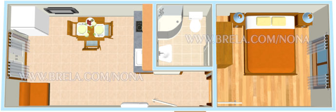 apartments Nona, Brela Soline - apartment's plan