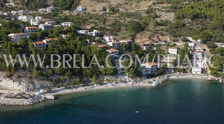 Aeral beautiful view on Brela's beaches and sea