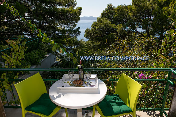 apartments Podrae, Brela - Neven & Dubravko Šoši, balcony with sea view