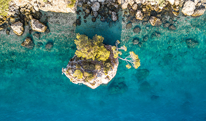 Brela Podrae beach - drone view