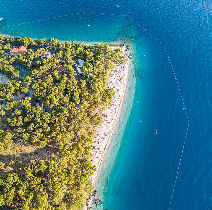 Brela Podrae beach - drone view