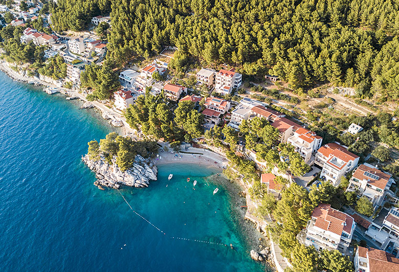 Brela Podrae beach - drone view