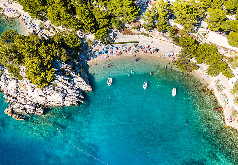 Brela Podrae beach - drone view