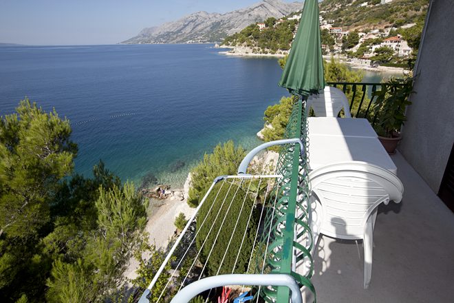 view on the sea and beach from balcony