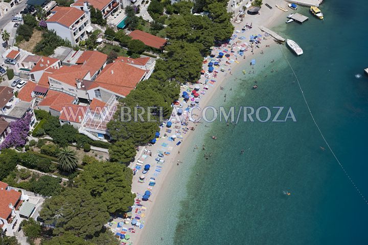 Brela Soline beach - aerial panorama