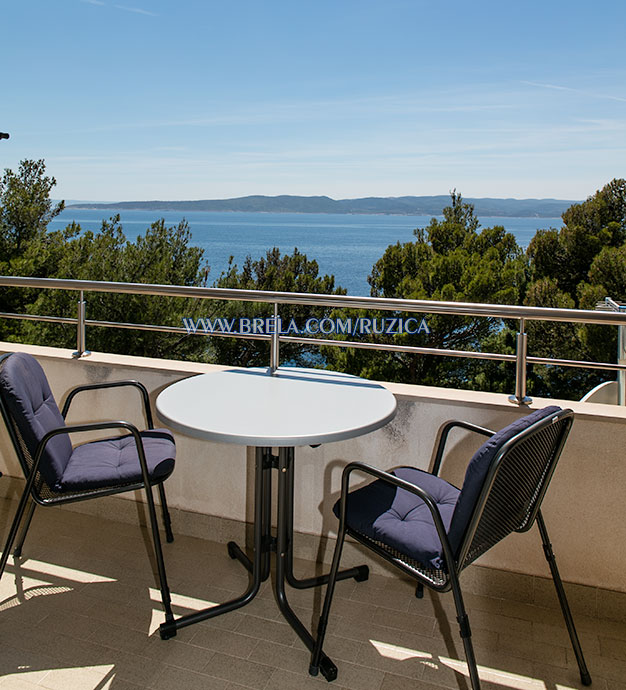 apartments Ruica ami, Brela - balcony with sea view