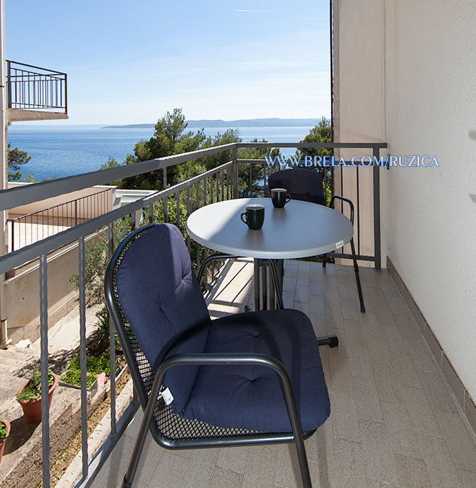 apartments Ruica ami, Brela - balcony with sea view