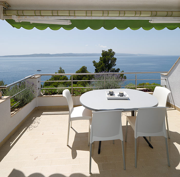 apartments Ruica, Brela - terrace with sea view