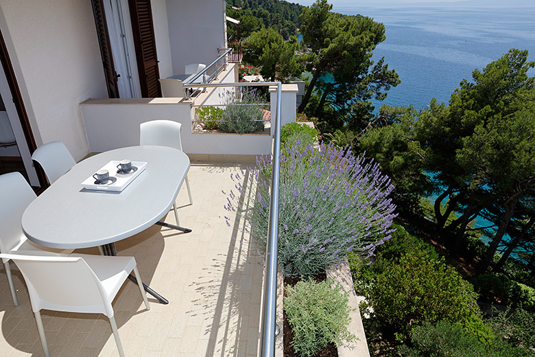 apartments Ruica, Brela - terrace with sea view