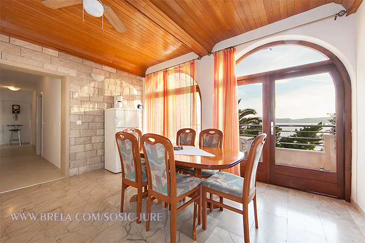 apartments Jure Šoši, Brela - dining room with sea view