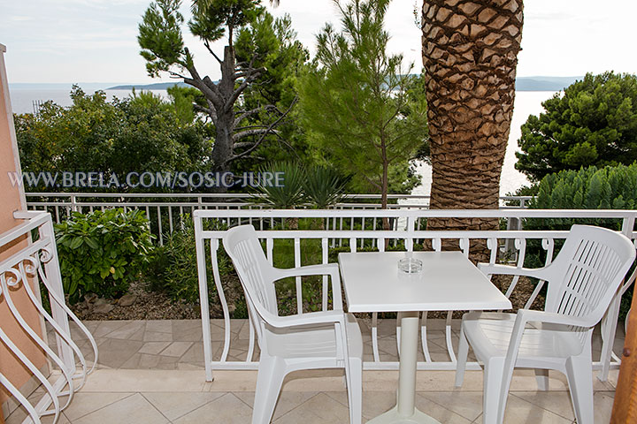 apartments Jure Šoši, Brela - balcony with sea view