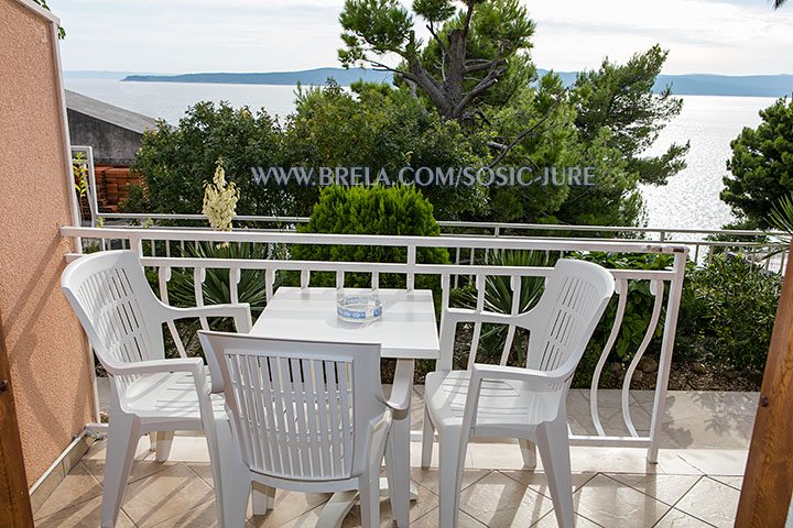 apartments Jure Šoši, Brela - balcony with sea view