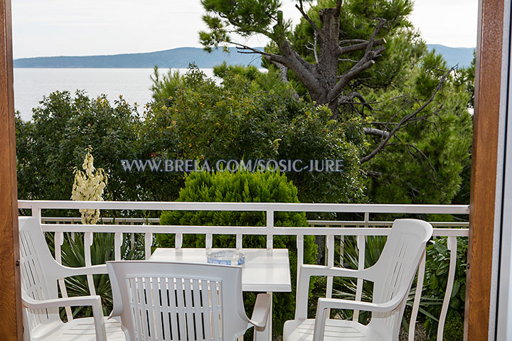 apartments Jure Šoši, Brela - balcony with sea view