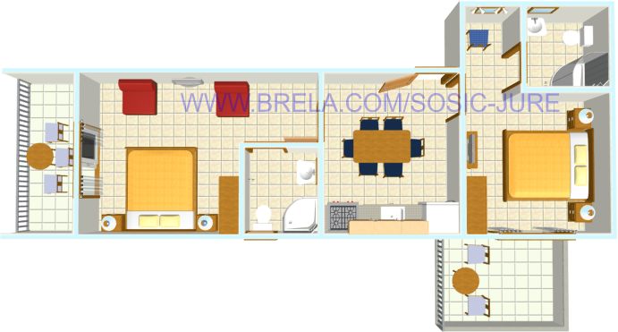 apartments Jure Šošić, Brela - plan