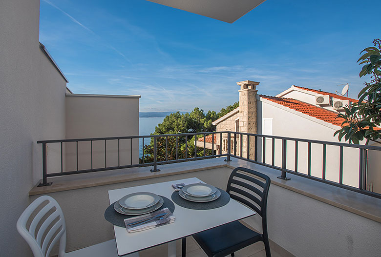 Vila Dalmatia, Brela - balcony with sea view