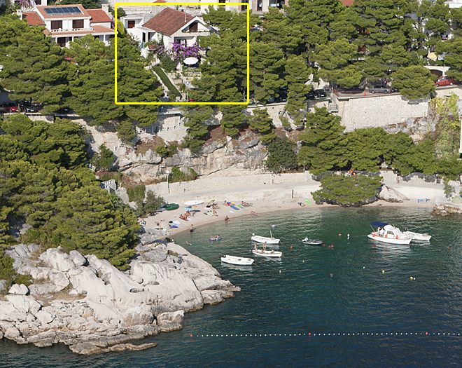 Brela Podrae, apartments Mirjana - aerial position