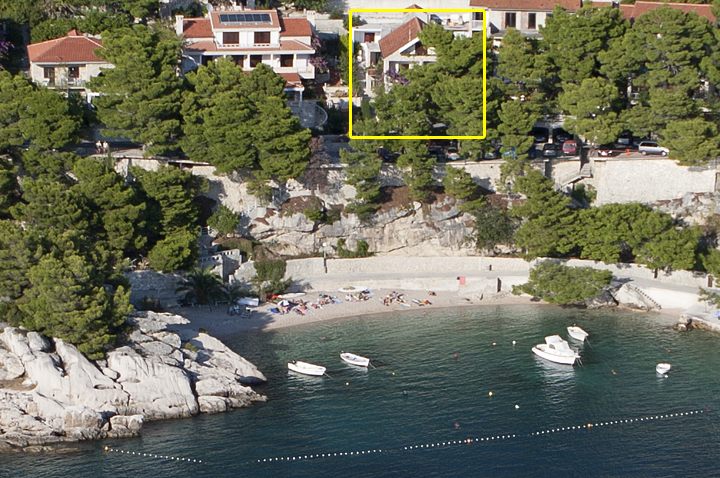 Brela Podrače, apartments Mirjana - position viewed from air