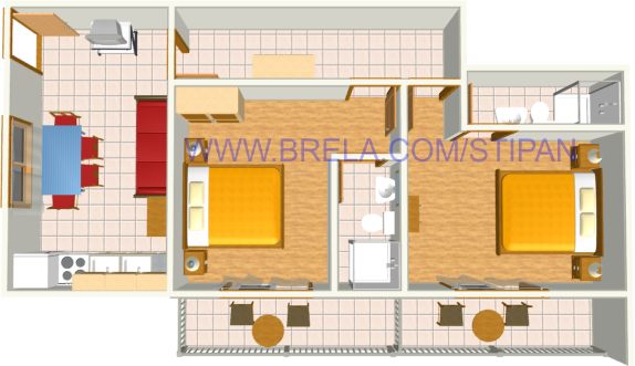 Apartments Stipan, Brela - plan