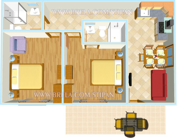 Apartments Stipan, Brela - plan