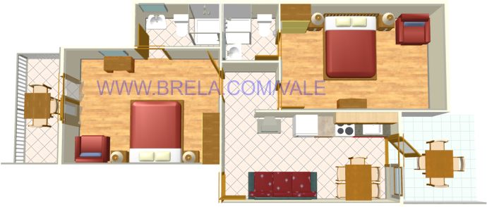Apartments Vale, Brela - plan