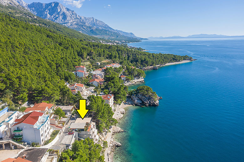 apartments Vanja, Brela - aerial view