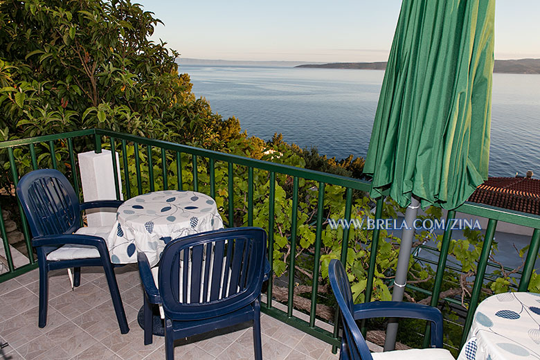 apartments Zina, Brela - sea view from balcony, sun set