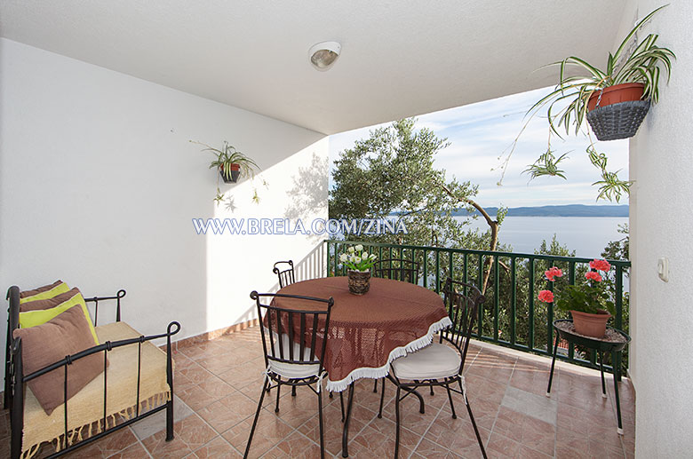 apartment Zina in Brela - terrace with sea view